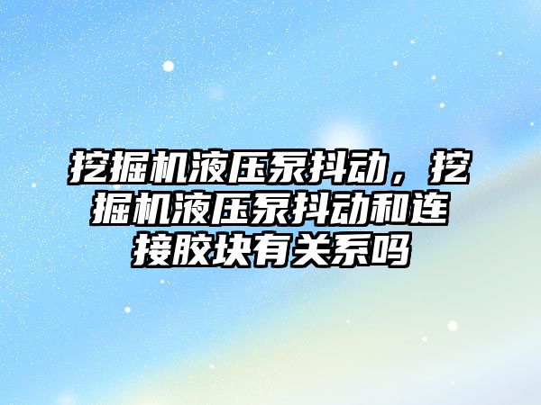 挖掘機液壓泵抖動，挖掘機液壓泵抖動和連接膠塊有關系嗎