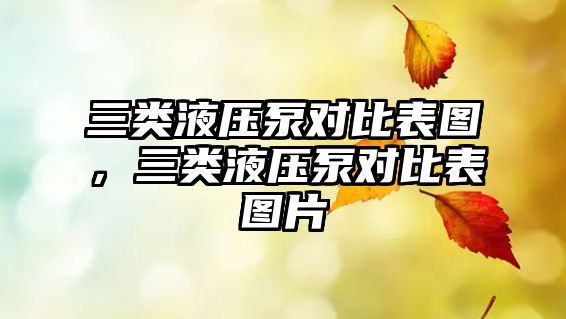 三類(lèi)液壓泵對(duì)比表圖，三類(lèi)液壓泵對(duì)比表圖片