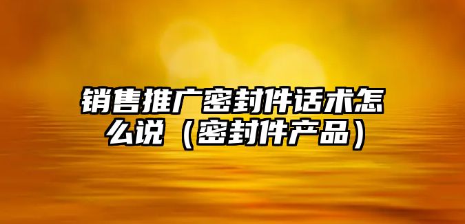 銷售推廣密封件話術怎么說（密封件產品）