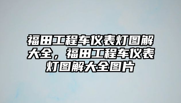 福田工程車儀表燈圖解大全，福田工程車儀表燈圖解大全圖片