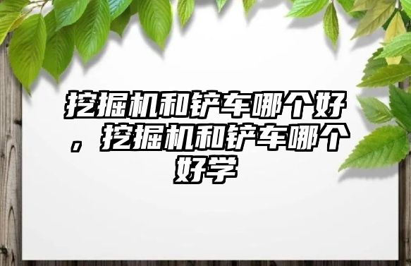 挖掘機和鏟車哪個好，挖掘機和鏟車哪個好學