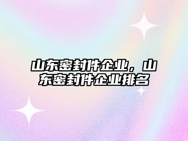 山東密封件企業(yè)，山東密封件企業(yè)排名