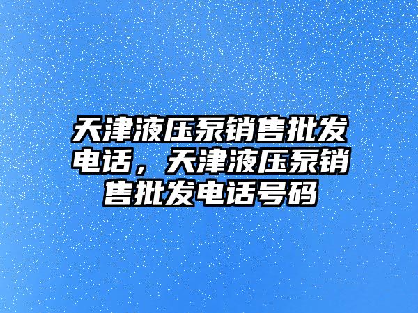 天津液壓泵銷售批發(fā)電話，天津液壓泵銷售批發(fā)電話號碼