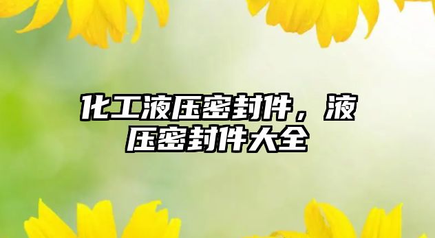 化工液壓密封件，液壓密封件大全